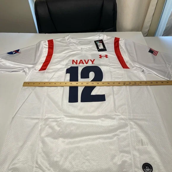 US Navy Midshipmen Under Armour Mens Special Games Football Jersey White Size XL